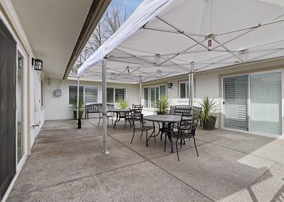 Danville exterior patio with shade and sitting area